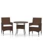 Preview: 3-tlg. Garten-Essgruppe Poly Rattan Braun Preview: 3-tlg. Garten-Essgruppe Poly Rattan Braun