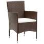 Preview: 3-tlg. Garten-Essgruppe Poly Rattan Braun Preview: 3-tlg. Garten-Essgruppe Poly Rattan Braun