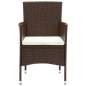Preview: 3-tlg. Garten-Essgruppe Poly Rattan Braun Preview: 3-tlg. Garten-Essgruppe Poly Rattan Braun