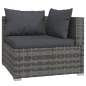 Preview:  6-tlg. Garten-Lounge-Set mit Kissen Poly Rattan Grau