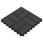 Preview: 22 Stk. Terrassenfliesen 30 x 30 cm 2 qm WPC Schwarz