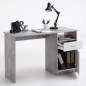 Preview: FMD Schreibtisch mit 1 Schublade 123×50×76,5 cm Betongrau und Weiß