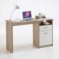 Preview: FMD Schreibtisch mit 1 Schublade 123×50×76,5 cm Eichenbraun und Weiß
