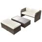 Preview:  4-tlg. Garten-Lounge-Set mit Auflagen Poly Rattan Braun