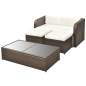 Preview:  4-tlg. Garten-Lounge-Set mit Auflagen Poly Rattan Braun