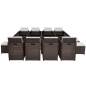 Preview:  13-tlg. Garten-Essgruppe mit Auflagen Poly Rattan Braun