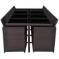 Preview:  13-tlg. Garten-Essgruppe mit Auflagen Poly Rattan Braun