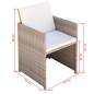 Preview:  13-tlg. Garten-Essgruppe mit Auflagen Poly Rattan Beige