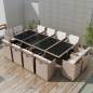 Preview:  13-tlg. Garten-Essgruppe mit Auflagen Poly Rattan Beige