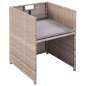 Preview:  5-tlg. Garten-Essgruppe mit Auflagen Poly Rattan Beige