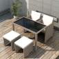 Preview:  5-tlg. Garten-Essgruppe mit Auflagen Poly Rattan Beige