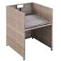 Preview:  9-tlg. Garten-Essgruppe mit Auflagen Poly Rattan Beige