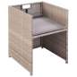 Preview:  11-tlg. Garten-Essgruppe mit Auflagen Poly Rattan Beige