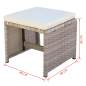 Preview:  11-tlg. Garten-Essgruppe mit Auflagen Poly Rattan Beige