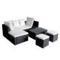 Preview:  4-tlg. Garten-Lounge-Set mit Auflagen Poly Rattan Schwarz