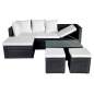 Preview:  4-tlg. Garten-Lounge-Set mit Auflagen Poly Rattan Schwarz