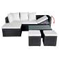 Preview:  4-tlg. Garten-Lounge-Set mit Auflagen Poly Rattan Schwarz