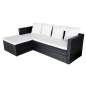 Preview:  4-tlg. Garten-Lounge-Set mit Auflagen Poly Rattan Schwarz