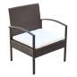 Preview:  4-tlg. Garten-Lounge-Set mit Auflagen Poly Rattan Braun