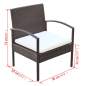 Preview:  4-tlg. Garten-Lounge-Set mit Auflagen Poly Rattan Braun