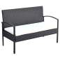 Preview:  4-tlg. Garten-Lounge-Set mit Auflagen Poly Rattan Schwarz