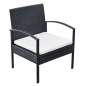 Preview:  4-tlg. Garten-Lounge-Set mit Auflagen Poly Rattan Schwarz