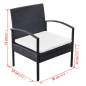 Preview:  4-tlg. Garten-Lounge-Set mit Auflagen Poly Rattan Schwarz