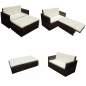 Preview:  2-tlg. Garten-Lounge-Set mit Auflagen Poly Rattan Braun