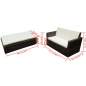 Preview:  2-tlg. Garten-Lounge-Set mit Auflagen Poly Rattan Braun