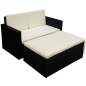 Preview:  2-tlg. Garten-Lounge-Set mit Auflagen Poly Rattan Schwarz