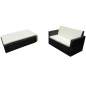 Preview:  2-tlg. Garten-Lounge-Set mit Auflagen Poly Rattan Schwarz