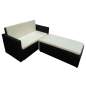 Preview:  2-tlg. Garten-Lounge-Set mit Auflagen Poly Rattan Schwarz