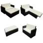 Preview:  2-tlg. Garten-Lounge-Set mit Auflagen Poly Rattan Schwarz