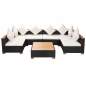 Preview:  7-tlg. Garten-Lounge-Set mit Auflagen Poly Rattan Schwarz