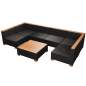Preview:  7-tlg. Garten-Lounge-Set mit Auflagen Poly Rattan Schwarz