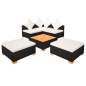 Preview:  6-tlg. Garten-Lounge-Set mit Auflagen Poly Rattan Schwarz