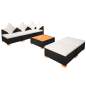 Preview:  6-tlg. Garten-Lounge-Set mit Auflagen Poly Rattan Schwarz