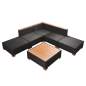 Preview:  6-tlg. Garten-Lounge-Set mit Auflagen Poly Rattan Schwarz