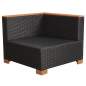 Preview:  6-tlg. Garten-Lounge-Set mit Auflagen Poly Rattan Schwarz