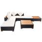 Preview:  7-tlg. Garten-Lounge-Set mit Auflagen Poly Rattan Schwarz