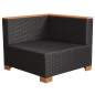 Preview:  7-tlg. Garten-Lounge-Set mit Auflagen Poly Rattan Schwarz