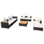 Preview:  8-tlg. Garten-Lounge-Set mit Auflagen Poly Rattan Schwarz