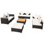 Preview:  8-tlg. Garten-Lounge-Set mit Auflagen Poly Rattan Schwarz