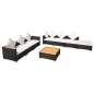 Preview:  8-tlg. Garten-Lounge-Set mit Auflagen Poly Rattan Schwarz