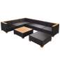 Preview:  8-tlg. Garten-Lounge-Set mit Auflagen Poly Rattan Schwarz