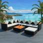 Preview:  8-tlg. Garten-Lounge-Set mit Auflagen Poly Rattan Schwarz