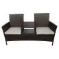 Preview:  Gartensofa 2-Sitzer mit Teetisch Poly Rattan Braun