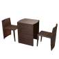 Preview:  3-tlg. Bistro-Set mit Auflagen Poly Rattan Braun