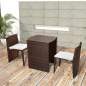 Preview:  3-tlg. Bistro-Set mit Auflagen Poly Rattan Braun