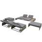 Preview:  5-tlg. Garten-Lounge-Set mit Auflagen Poly Rattan Grau